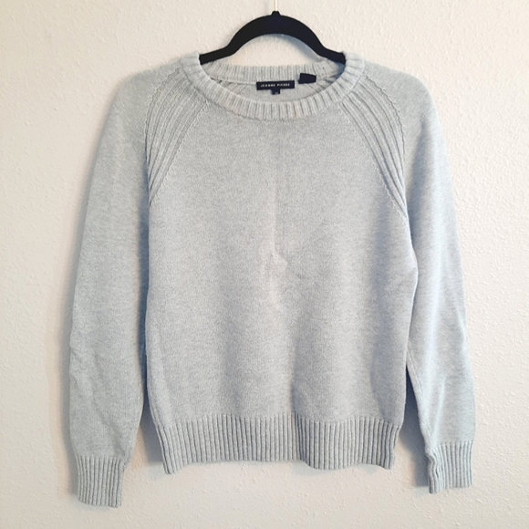 Jeanne Pierre | Gray Cotton Crewneck Pullover Sweater - Picture 1 of 5